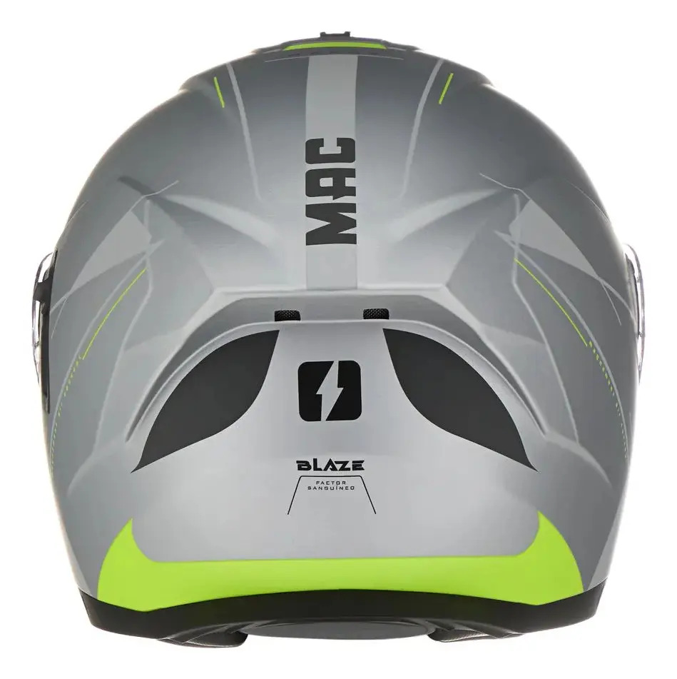 Casco Moto Rebatible Mac Ff166 Blaze Doble Visor Rpm Gris/amarillo Magma Mate M