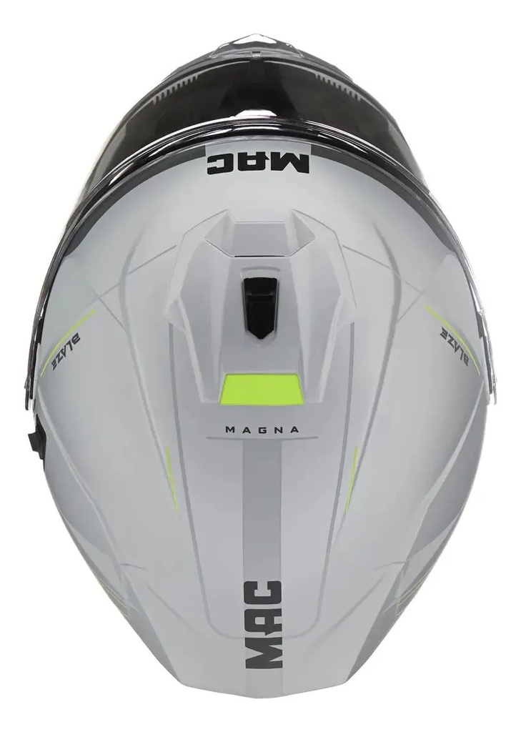 Casco Moto Rebatible Mac Ff166 Blaze Doble Visor Rpm Gris/amarillo Magma Mate M
