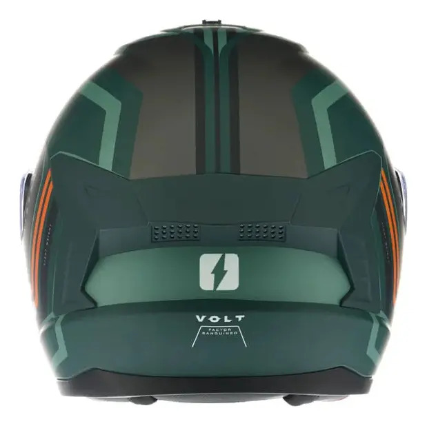 Casco Moto Integral Mac 070 Volt Rpm Verde/negro Wiberg Mate Xl