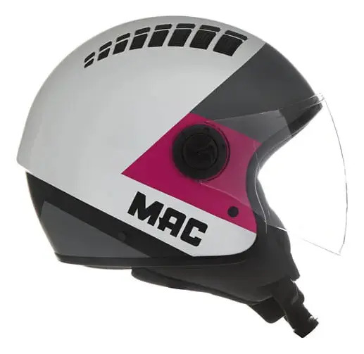 Casco Abierto Moto Mac Of230 Addax Rpm Gris/rosa Pyro Mate Xs