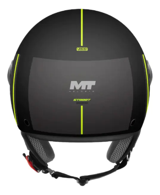 Casco Abierto Moto Mt Street S Visor Simple Rpm Negro/amarillo Bezos B3 Mate M