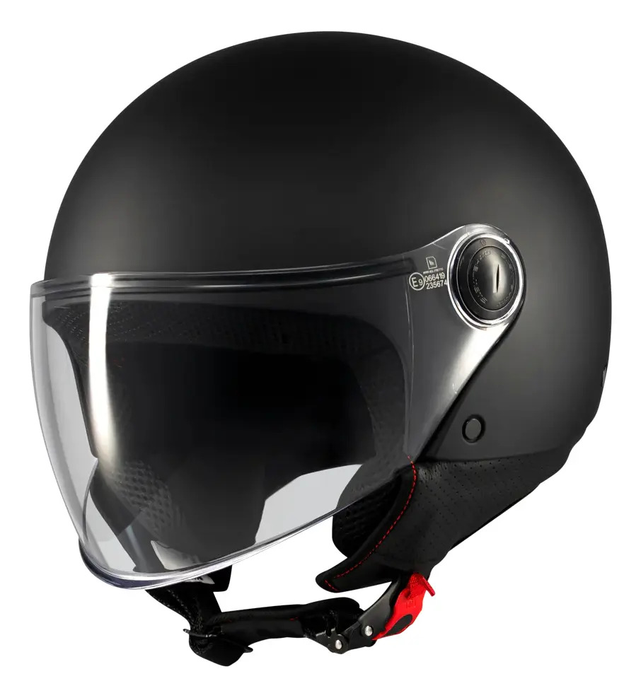 Casco Abierto Moto Mt Street S Visor Simple Rpm Negro Pure A1 Mate M
