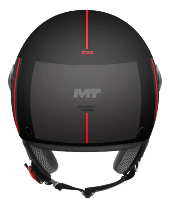 Casco Abierto Moto Mt Street S Visor Simple Rpm Negro/rojo Bezos B5 Mate L