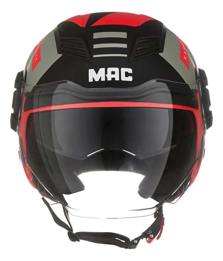 Casco Abierto Moto Mac Aerox Rpm Negro/rojo Katolit Mate S