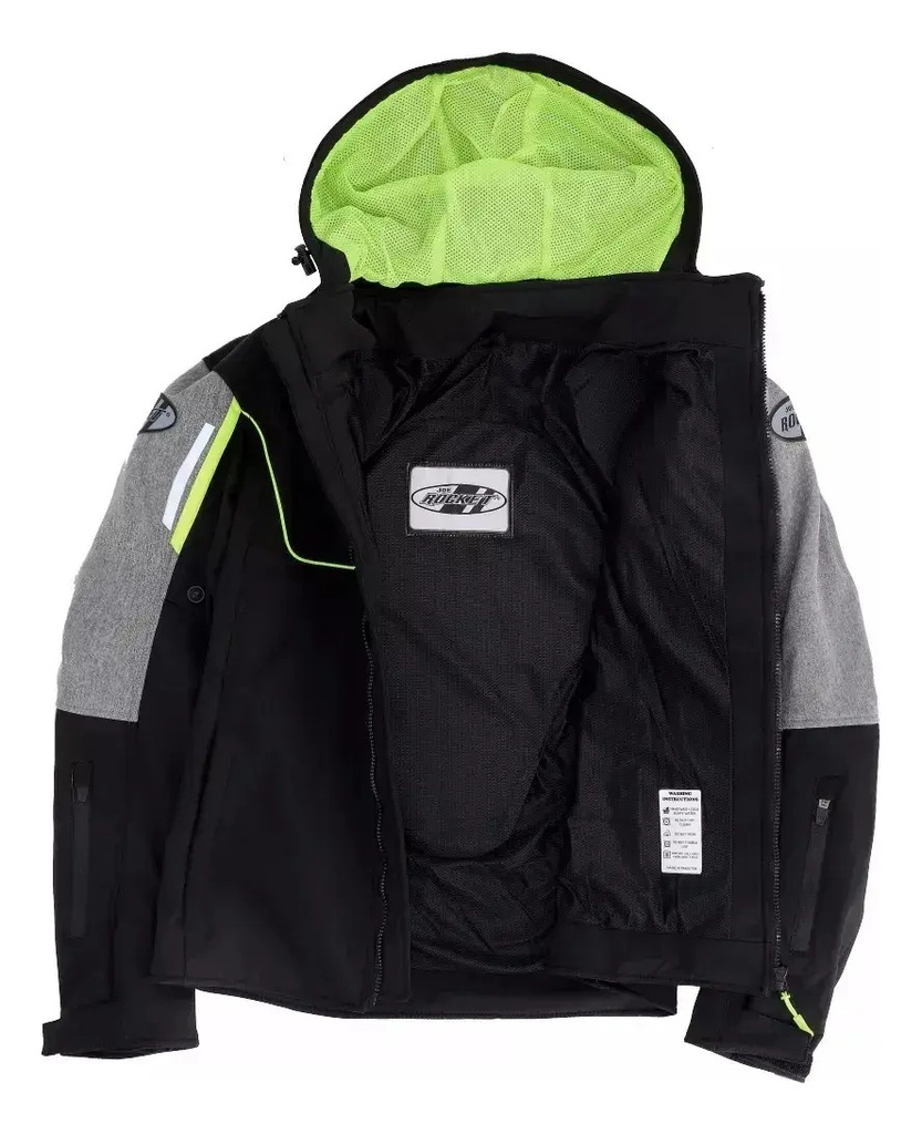 Campera Moto Joe Rocket Meteor Softshell Protecciones Rpm Negro Flúor S