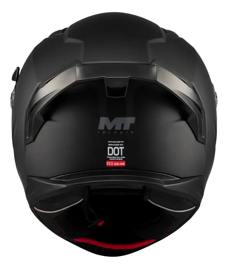 Casco Moto Integral Mt Braker Doble Visor Con Spoiler Rpm Negro Sv Pure A1 Mate Xl