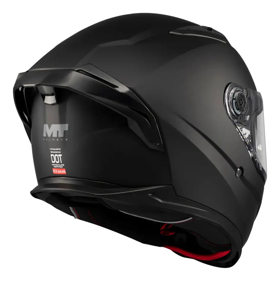 Casco Moto Integral Mt Braker Doble Visor Con Spoiler Rpm Negro Sv Pure A1 Mate Xl
