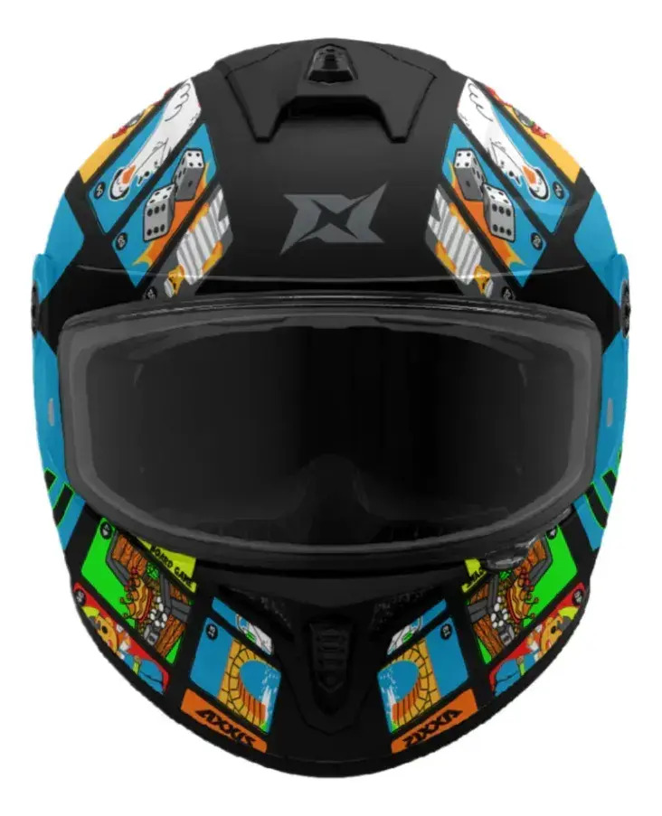 Casco Moto Integral Axxis Draken S Con Visor De Regalo Rpm Negro Goose Game A1 Brillante M