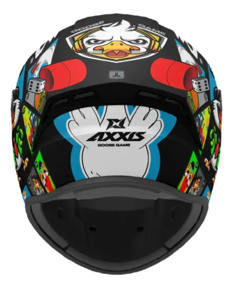 Casco Moto Integral Axxis Draken S Con Visor De Regalo Rpm Negro Goose Game A1 Brillante M