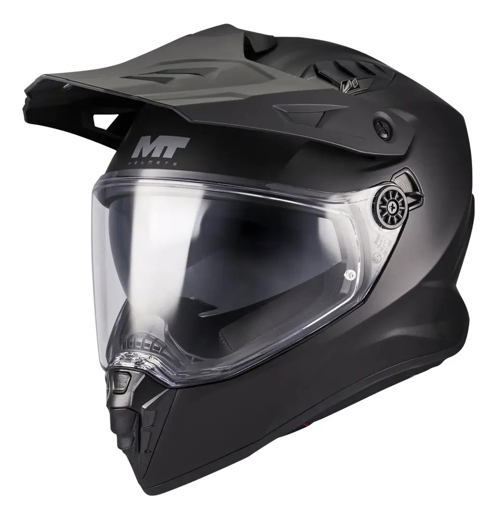 Casco Integral Enduro Moto Mt Track Sv Doble Visor Rpm Negro Pure A1 Mate Xl