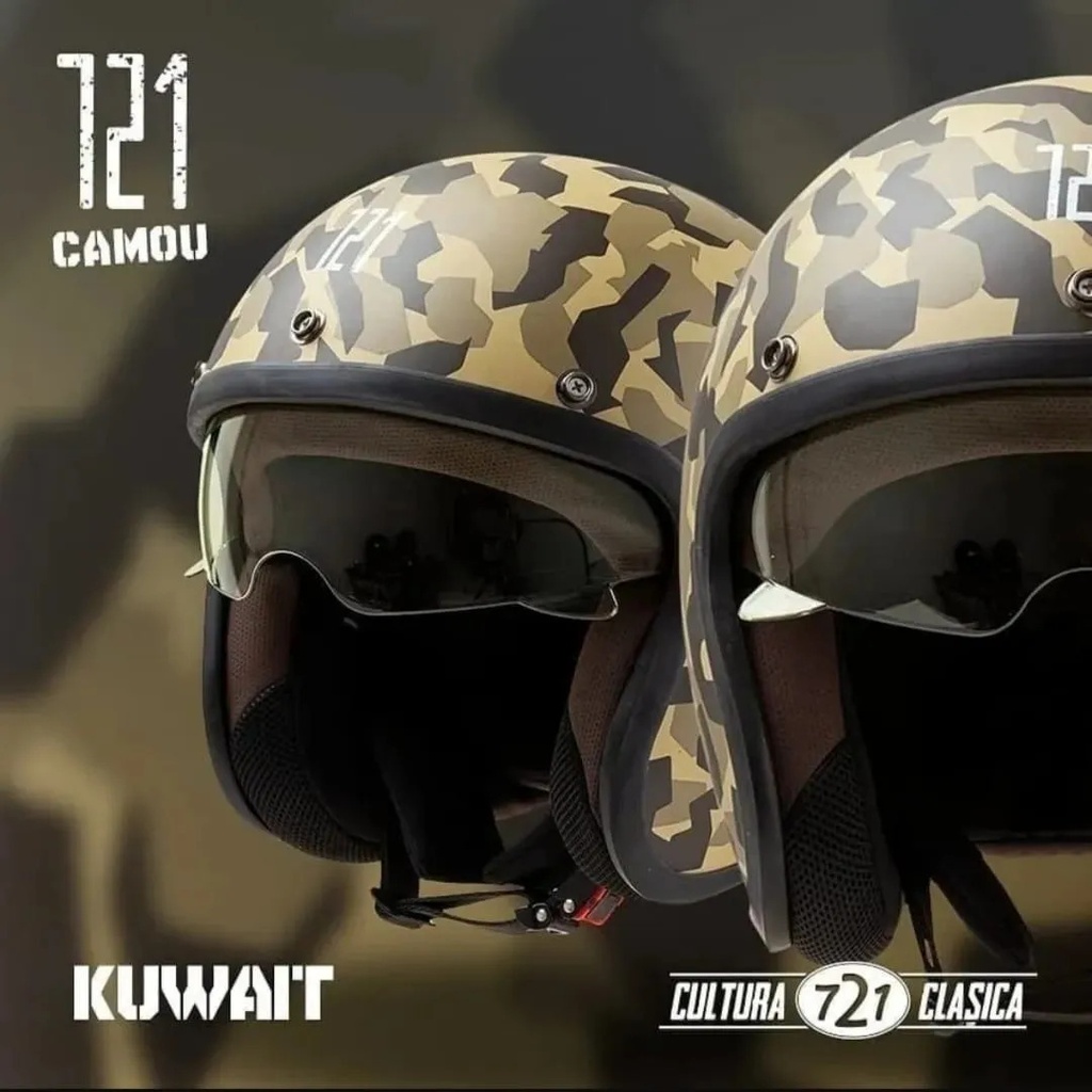 Casco Para Moto Abierto Hawk 721 Kuwait Marrón Mate L