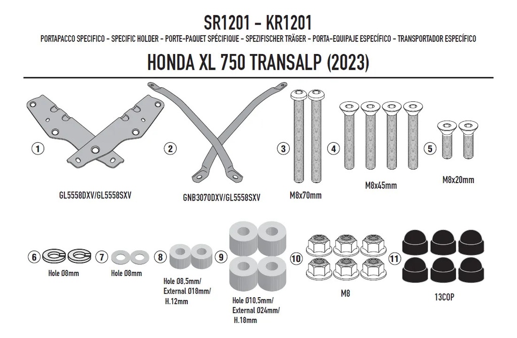 Soporte Topcase Monokey/monolock Givi Honda Xl 750 Transalp Negro