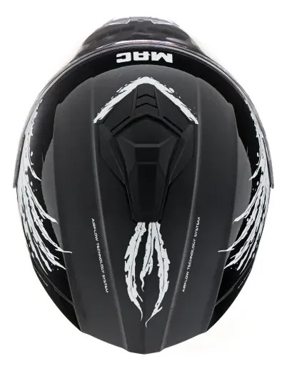 Casco Moto Integral Mac Ff801 Starter Rpm Negro/blanco Fenix Brillante Xl