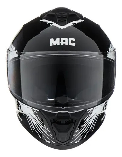Casco Moto Integral Mac Ff801 Starter Rpm Negro/blanco Fenix Brillante S