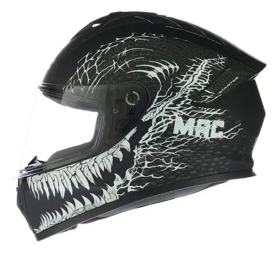 Casco Moto Integral Mac Ff801 Starter Rpm Negro Craw Mate M