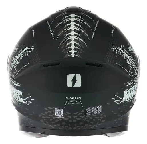 Casco Moto Integral Mac Ff801 Starter Rpm Negro Craw Mate M