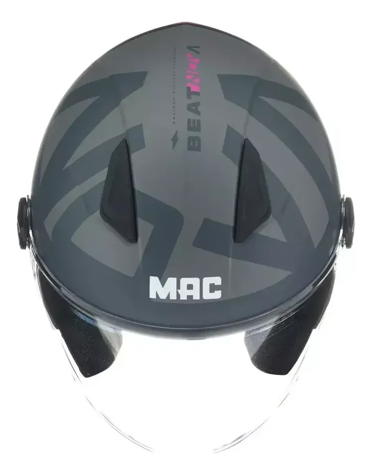 Casco Abierto Moto Mac Of721 Beat Rpm Gris/rosa Nova Mate Xs