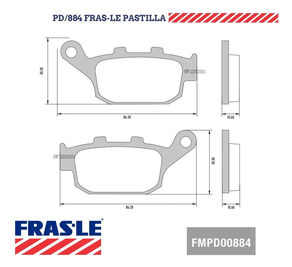 Pastillas Freno Trasera Frasle Honda Cbr 300 Invicta Inazuma