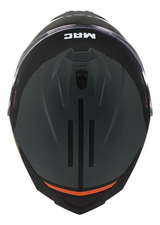 Casco Moto Integral Mac 070 Volt Rpm Negro/gris/naranja Rodak Mate Xxl