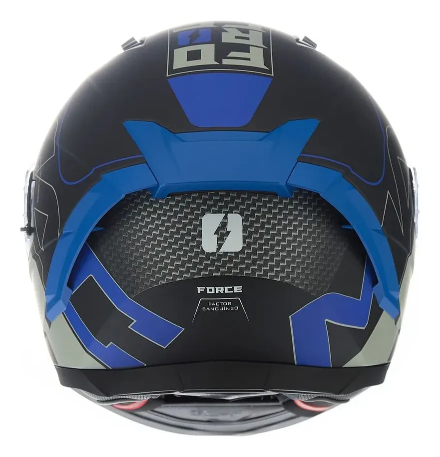 Casco Moto Integral Mac 069 Force Doble Visor Rpm Negro/azul Dynamo Mate Xl