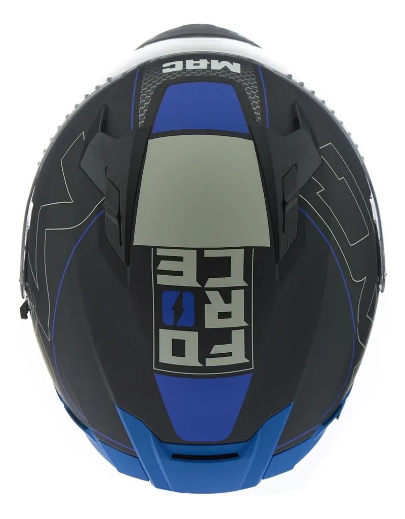 Casco Moto Integral Mac 069 Force Doble Visor Rpm Negro/azul Dynamo Mate Xl