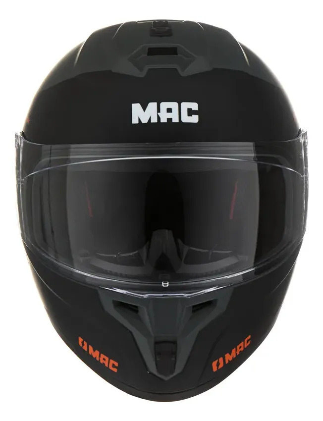 Casco Moto Integral Mac 070 Volt Rpm Negro/gris/naranja Rodak Mate S