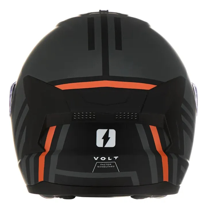 Casco Moto Integral Mac 070 Volt Rpm Negro/gris/naranja Rodak Mate S