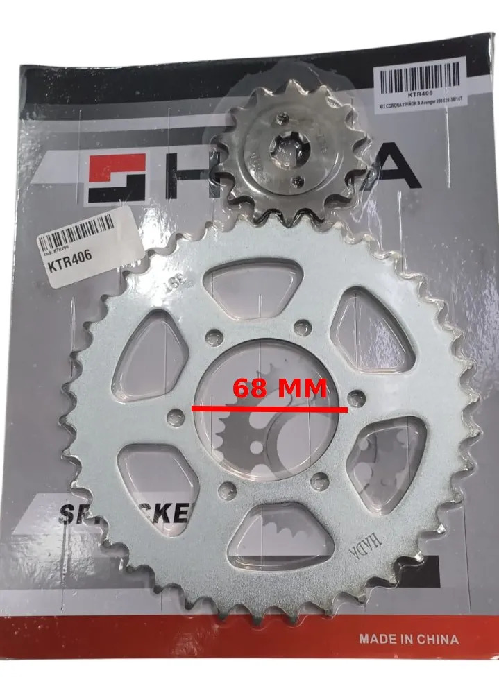 Kit Corona Y Piñon Rouser 220 Avenger Calidad Original  Rpm Gris