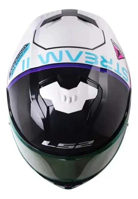 Casco Moto Integral Ls2 808 Stream 2 Rpm Blanco/rosa/violeta Moon Walk Perlado S