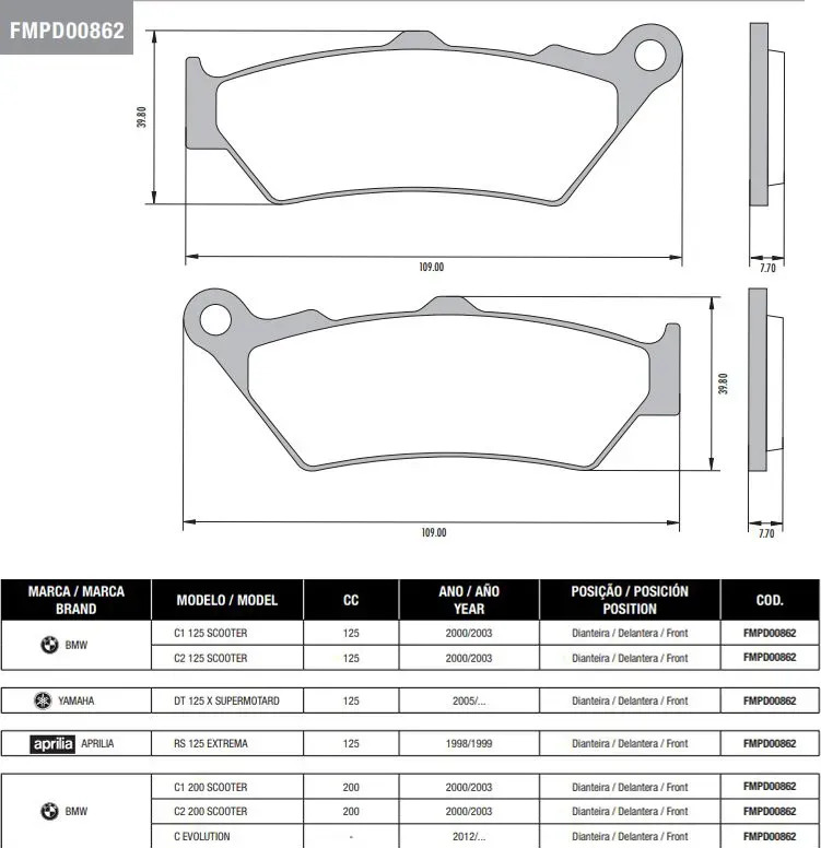 Pastillas De Freno Frasle Moto Bmw 600 800f Rpm