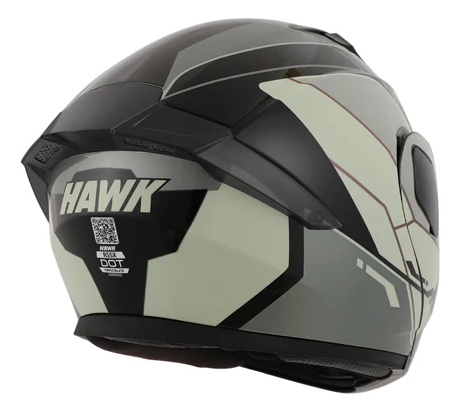 Casco Rebatible Moto Hawk Rs5x Doble Visor Rpm Gris Hunter Brillante Xl