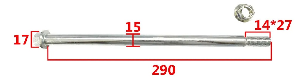 Eje Rueda Trasero Yamaha Ybr250 / Ys250 W Standard Rpm