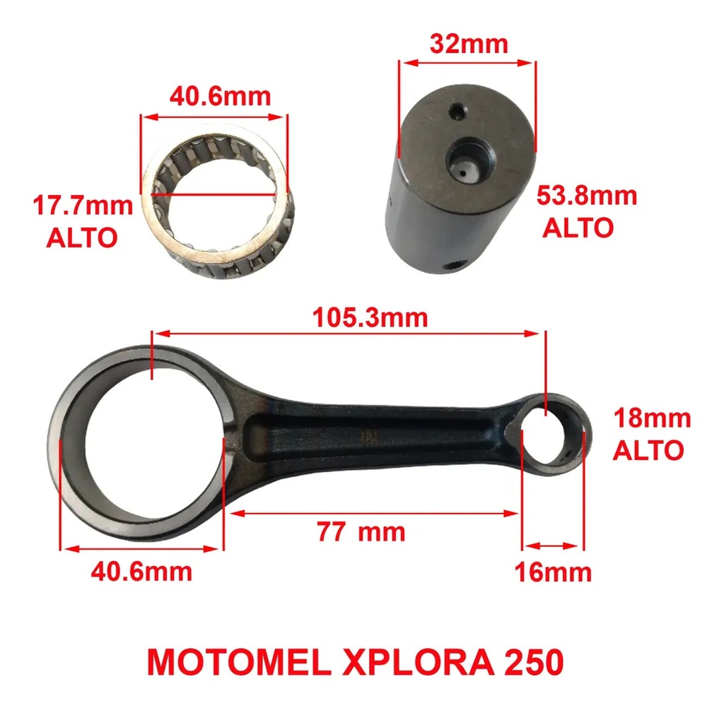 Kit Biela Completa P/ Motomel Xplora 250 W Standard