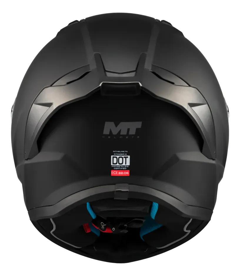 Casco Moto Integral Mt Stinger 2 Con Spoiler Rpm Negro Pure A1 Mate M