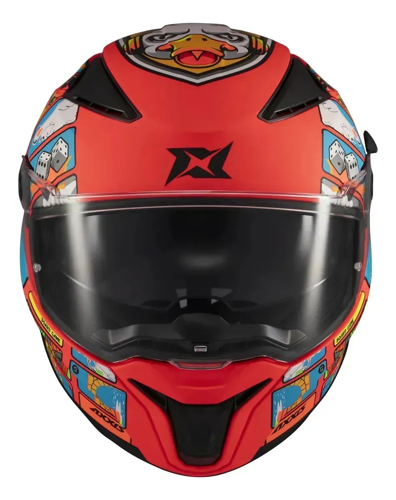 Casco Moto Integral Axxis Panther Sv Doble Visor Rpm Naranja Goose Game A5 Brillante Xl