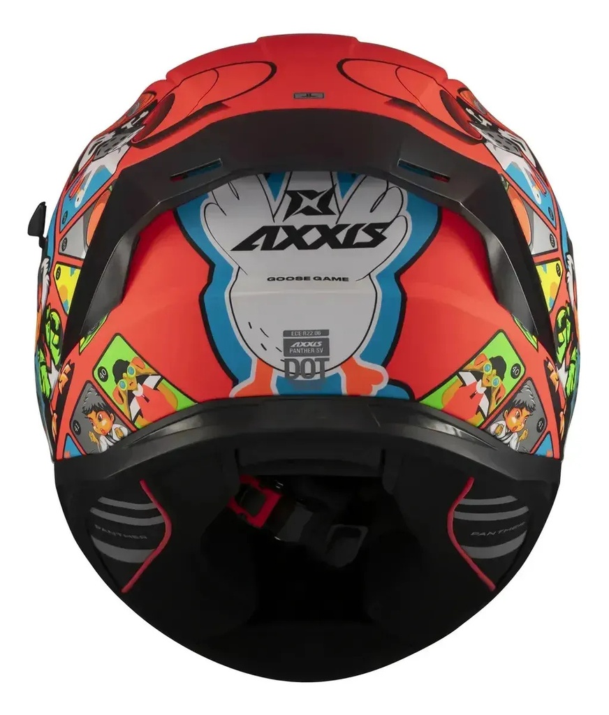 Casco Moto Integral Axxis Panther Sv Doble Visor Rpm Naranja Goose Game A5 Brillante Xl