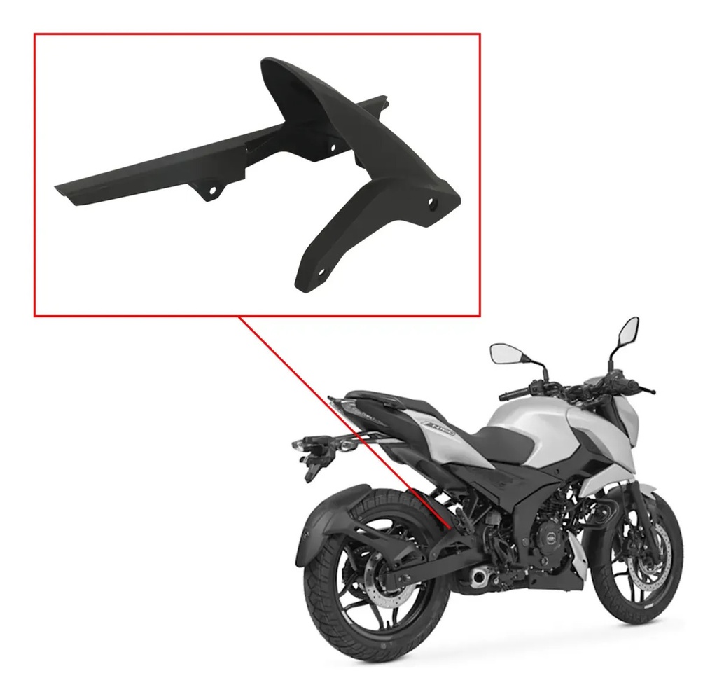 Guardabarro Cubre Cadena Bajaj Rouser N 250 Rpm Trasera Derecha