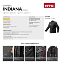 Campera Moto Hombre Nto Indiana Touring Con Protecciones Rpm Negro/rojo Cordura M