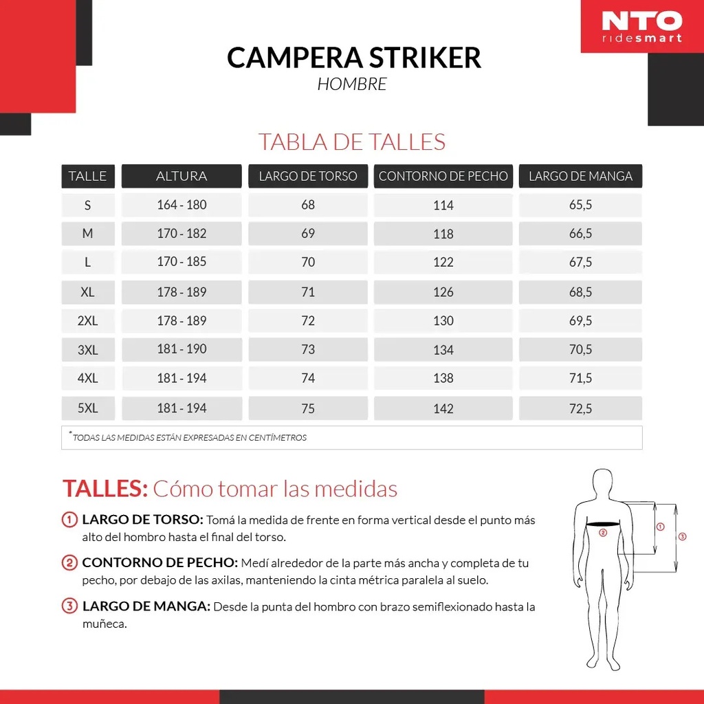 Campera Nto Moto Cordura Striker Hombre Protecciones Rpm Negro Liso Xl