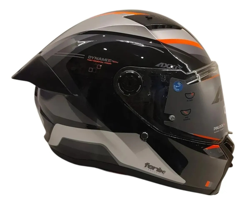 Casco Moto Integral Axxis Fenix Con Spoiler Rpm Gris Turbulence Z2 Brillo L