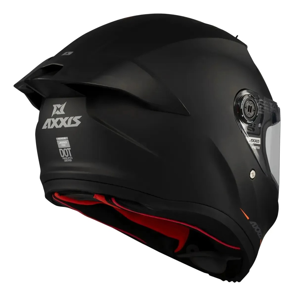 Casco Moto Integral Axxis Fenix Con Spoiler Rpm Negro Solid A1 Mate M