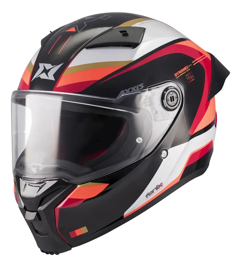 Casco Moto Integral Axxis Fenix Con Spoiler Rpm Negro/rojo Turbulence B5 Brillo Xxl