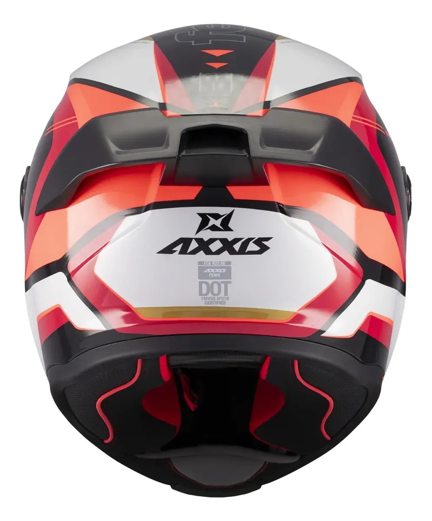 Casco Moto Integral Axxis Fenix Con Spoiler Rpm Negro/rojo Turbulence B5 Brillo Xxl