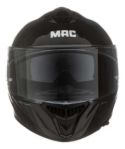 Casco Deportivo Integral Moto Mac 861 Alpha Carbono Rpm Negro Solid Brillante M