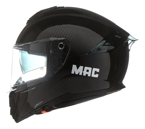 Casco Deportivo Integral Moto Mac 861 Alpha Carbono Rpm Negro Solid Brillante Xl