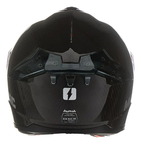 Casco Deportivo Integral Moto Mac 861 Alpha Carbono Rpm Negro Solid Brillante Xl