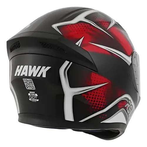 Casco Integral Moto Hawk Rs11x Doble Visor Rpm Rojo Spike Brillante M