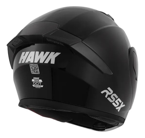 Casco Rebatible Moto Hawk Rs5x Doble Visor Rpm Negro Solid Brillante S