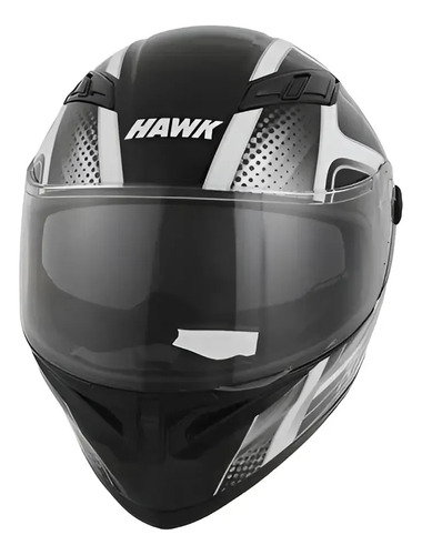 Casco Integral Moto Hawk Rs11x Doble Visor Rpm Gris Spike Brillante L