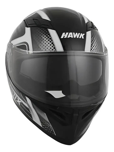 Casco Integral Moto Hawk Rs11x Doble Visor Rpm Gris Spike Brillante L